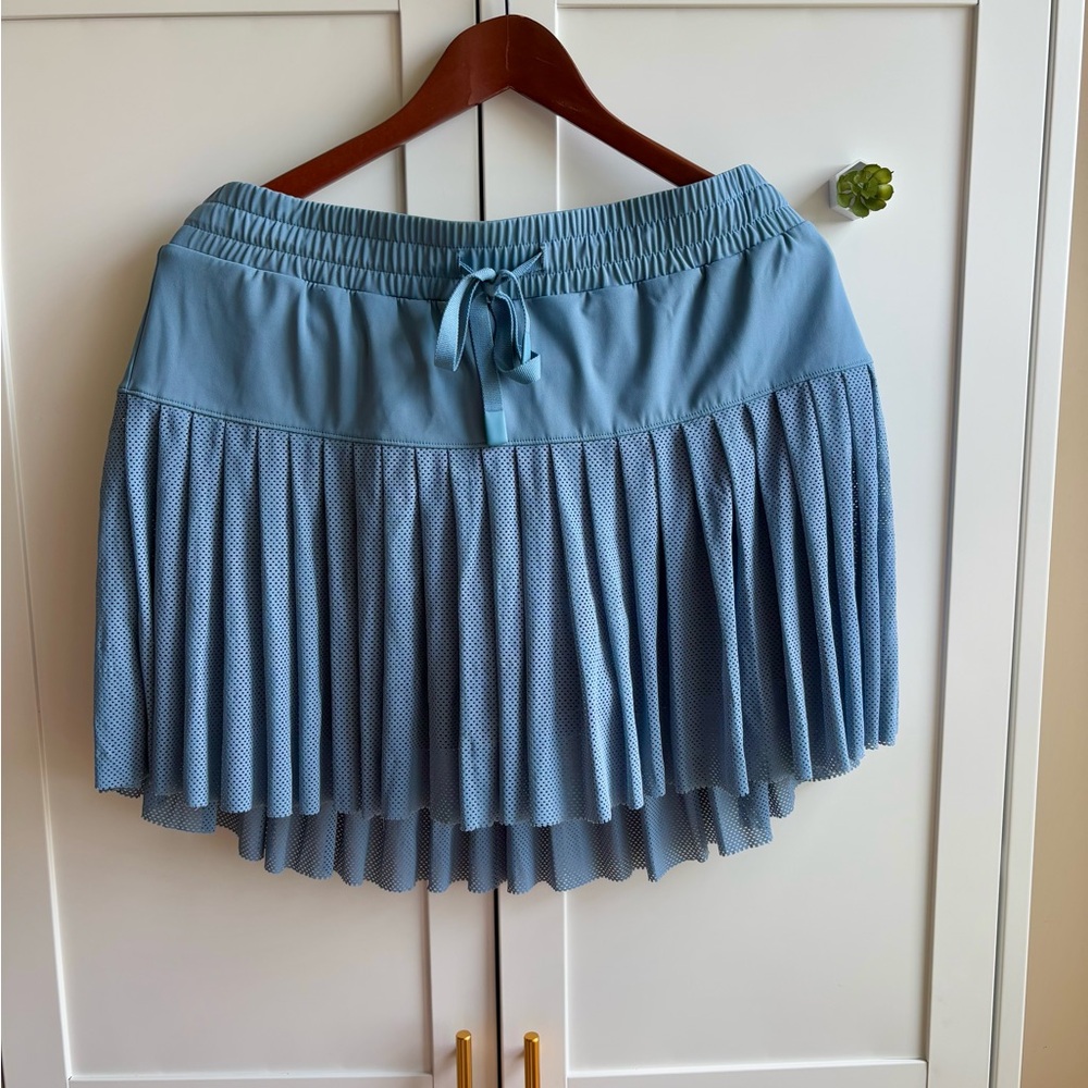JoyLab Light Blue Pleated Tennis Skirt with Pockets and Drawstring Waist